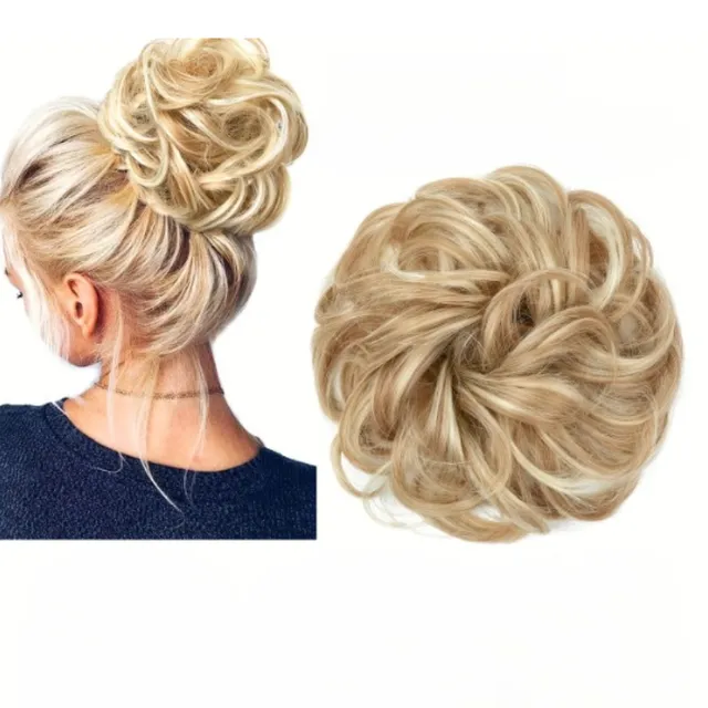 Gorgeous tousled bun - hair clip with curly extensions