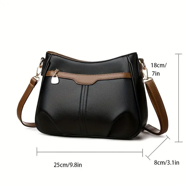 Női műbőr crossbody táska állítható pánttal