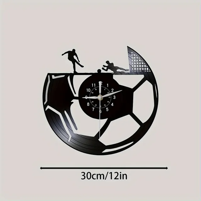 Wall clock made of vinyl plate with theme football (1 pcs)