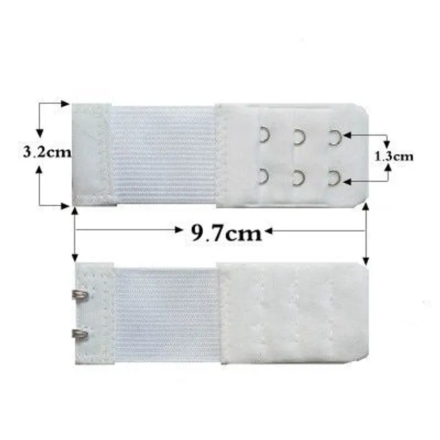 Textile bra circumference extension with hooks