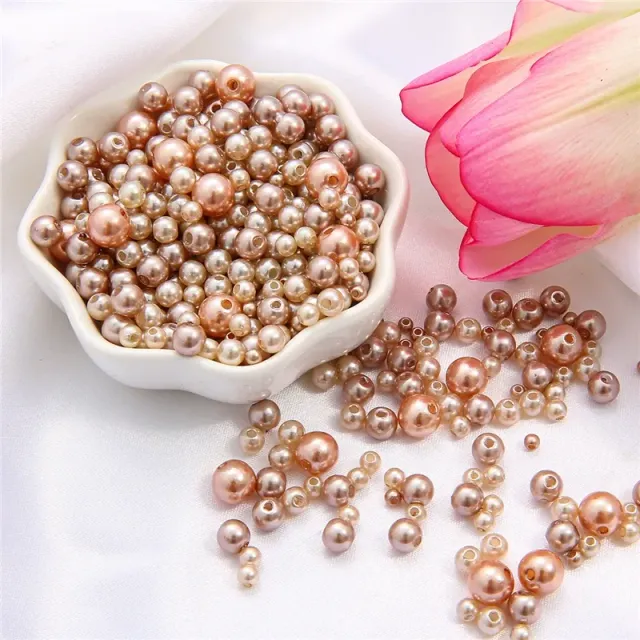 150pcs/Packaging Mix Sizes 3/4/5/6/8mm Beads With Hole Colorful Pearls Round acrylic Imitation Pearl DIY For Jewelry &amp; Handmade Work