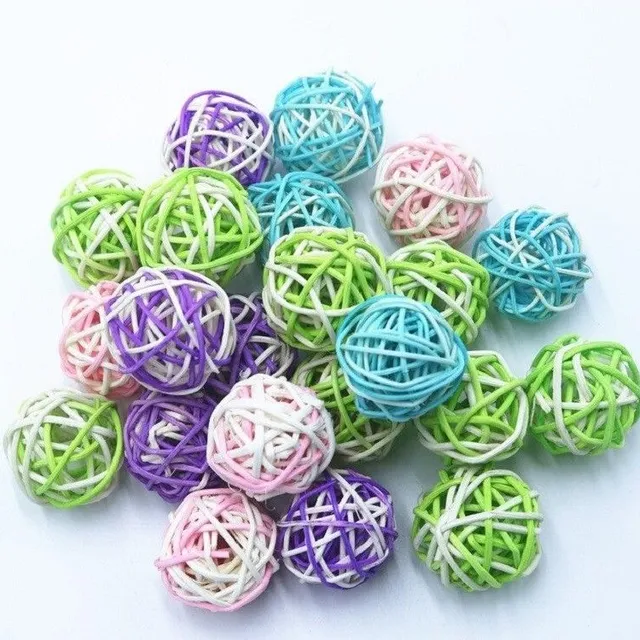 Decorative rattan balls 10 pcs