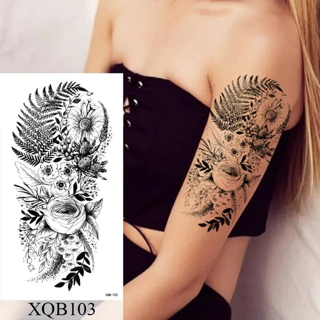 Women's waterproof fake tattoo on upper arm