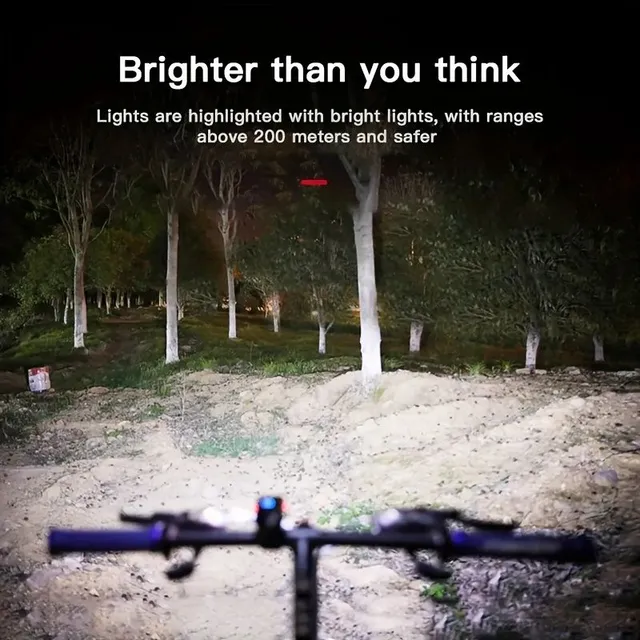 USB rechargeable bicycle light LED, 6 modes, front light on mountain bike for outdoor cycling