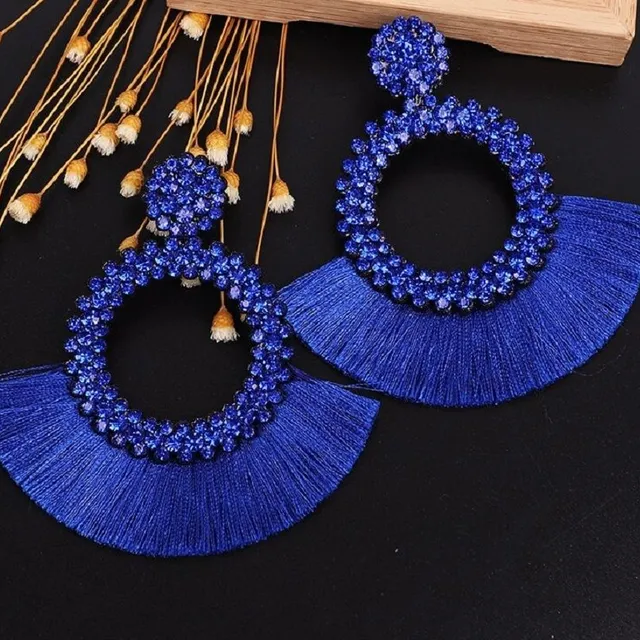 Women's hanger earrings with tassel G580