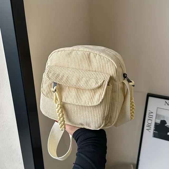 Torba podróżna z tkaniny z regulowanym paskiem, zamkiem, łatwym czyszczeniem, podszewką z poliestru kordowego, styl crossbody