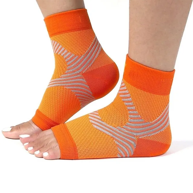 Joan unisex open toe compression socks s/m orange