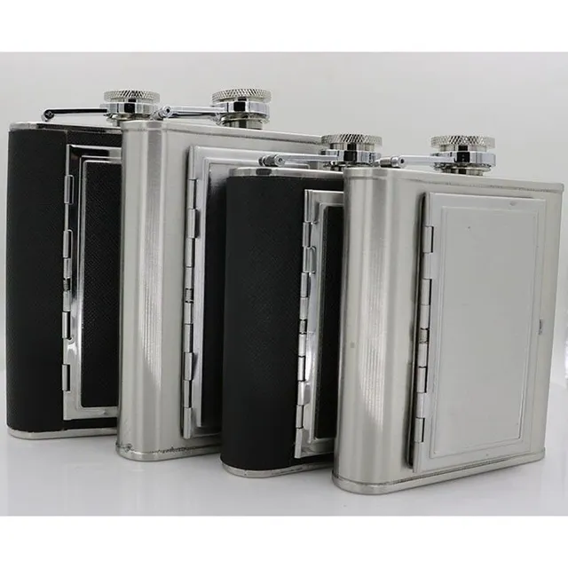 Smoking flask with cigarette case