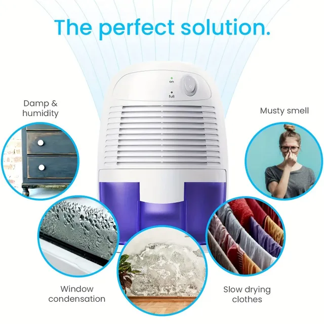 Mini air dehumidifier Silent Home 500 ml - for home, bedroom, kitchen, basement, bathroom and laundry room