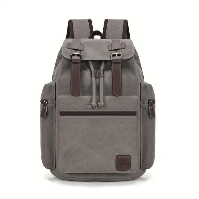 Practical canvas backpack for computer with lapel - ideal for travel