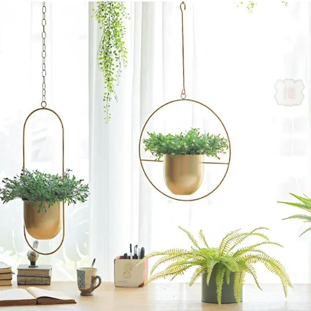 Halo metal hanging planter