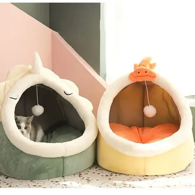 Teplá posteľ pre mačky a malé plemená psov - útulný dom pre vášho domáceho maznáčika