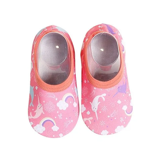 Children's modern stylish monochrome barefoot multicoloured slippers Laurence