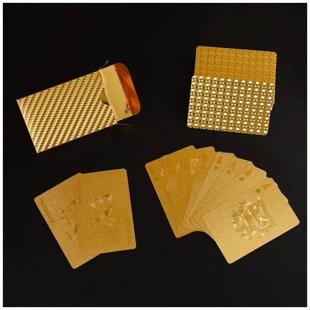 Waterproof gold plastic poker cards