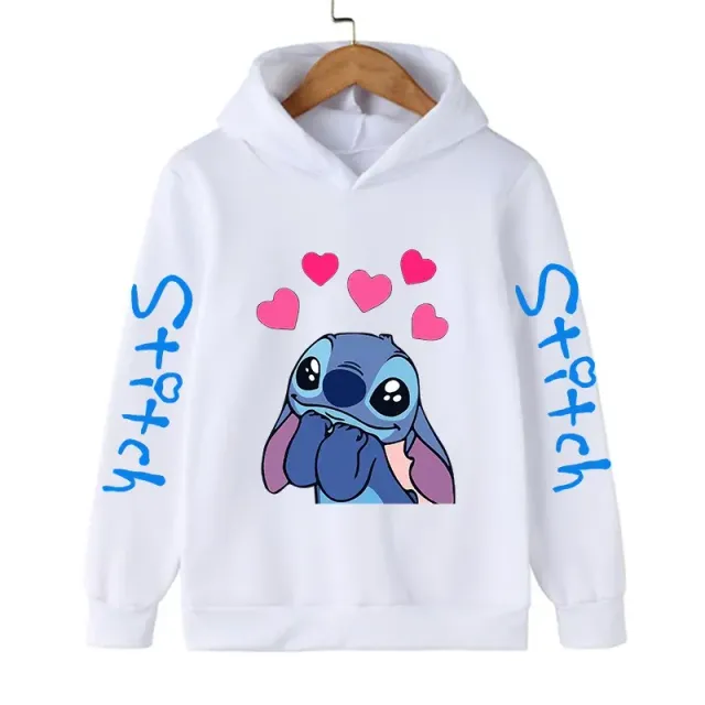 Bluza pentru copii cu glugă și imprimeu drăguț Stitch