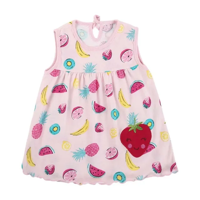 Girl's Newborn Summer Dress with Wide Straps and Cute Pattern