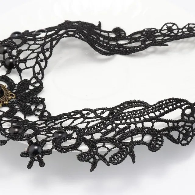 Vintage Ladies Lace Necklace (Black)