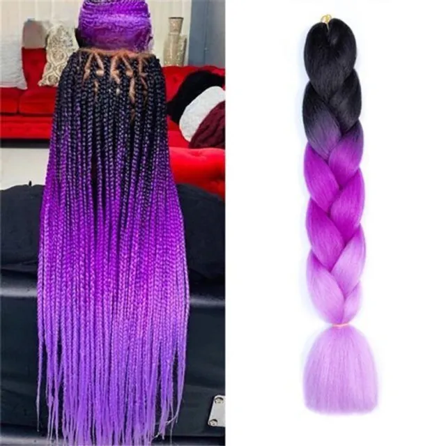 Multicoloured kanekalon hair on braids - multiple colours