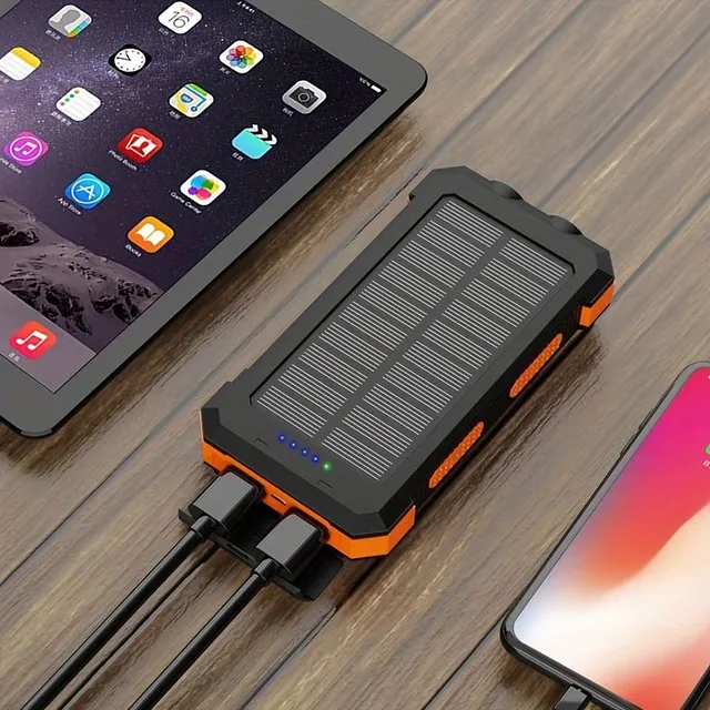 Solar-Powerbank mit USB für unterwegs - Ladeindikator, wiederaufladbar, 0-5 W, Betriebsspannung ≤36 V