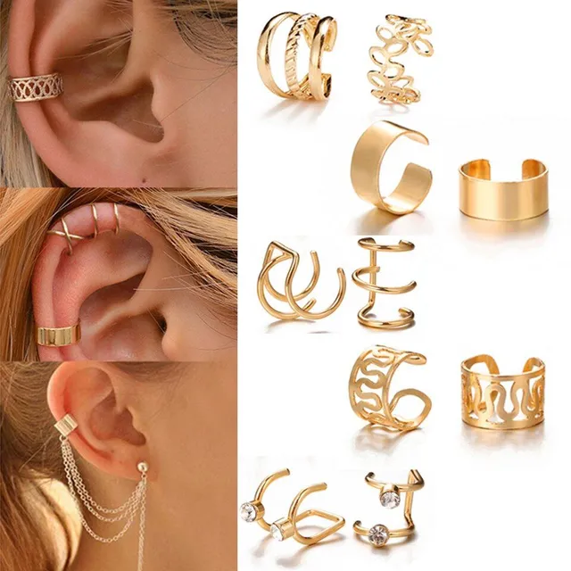 Set of women's fake cartilage earrings