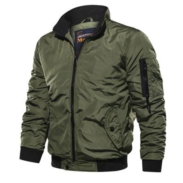 Men's luxurious modern autumn jacket in cut bomber