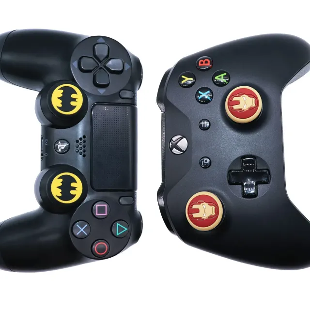 Practical playstation covers for gaming joystick with theme of actor superheroes - 1 pair