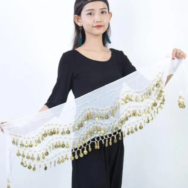 Belly dance scarf with coins