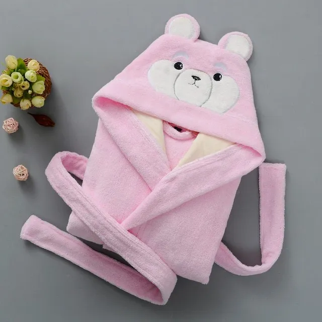 Baby soft robe with cute ears on Jodie's hood