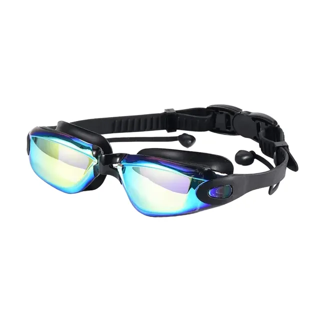 Sports swimming glasses Water glasses with earplugs Swimming glasses against fogging 16 x 4 cm