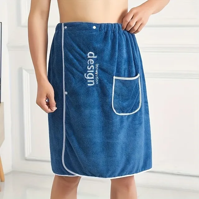 Male bath towel with adjustable rubber - soft and pleasant shower wrap for body