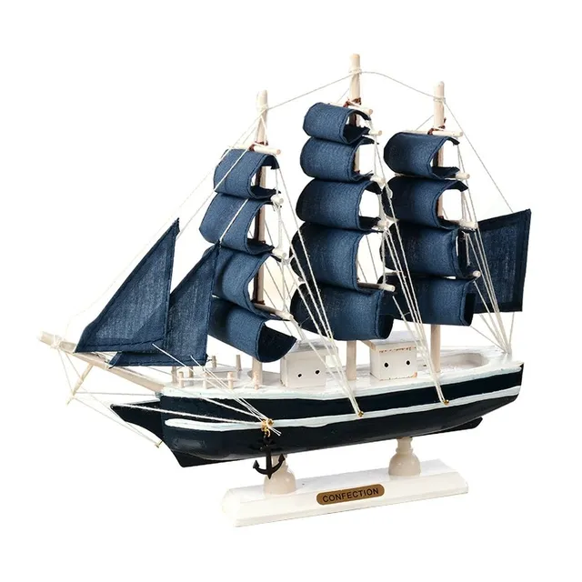 Wooden model sailing ship