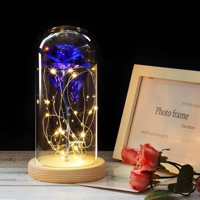 Charming glass dome LED String Rose
