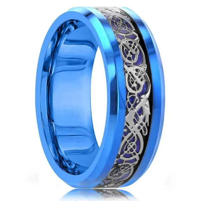 Pánsky módny keltský wolfrámový prsteň s drakom
