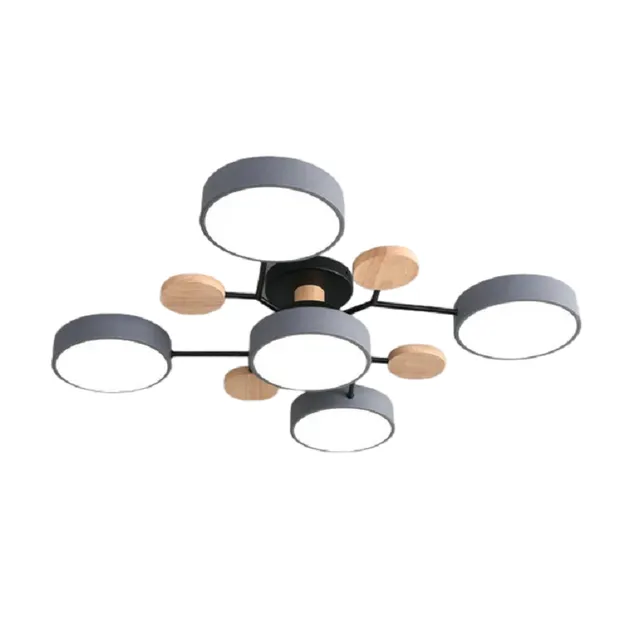 LED chandelier with 3 different colours 48 W Modern ceiling lamp with 5 LED lights in the shape of circle Minimalist dimmable chandelier 66 x 17 cm