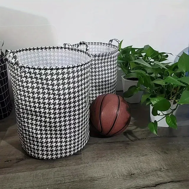 Cesta de ropa resistente con diseño minimalista y asa