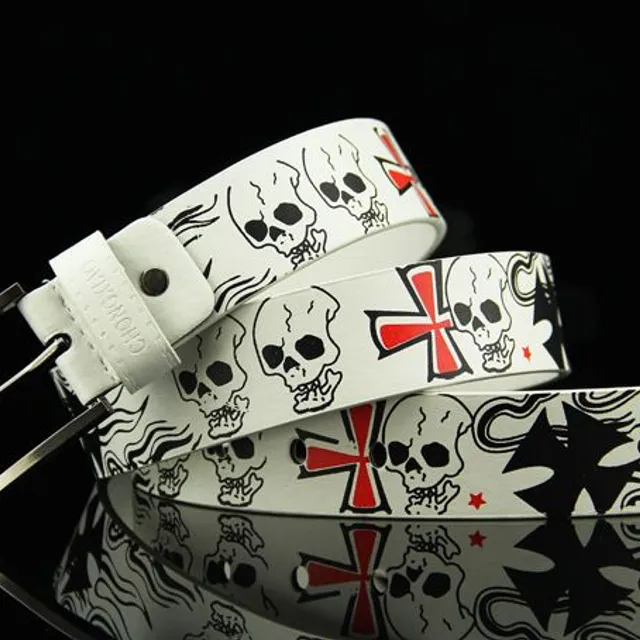 Ceinture en simili cuir pour homme Skull - Style punk