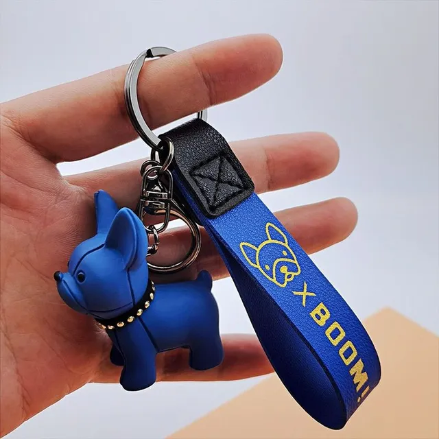 Cute keyring with French bulldog