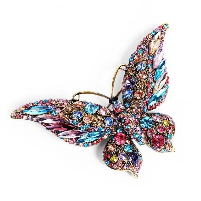 Fashion animal crystal brooch Big Butterfly