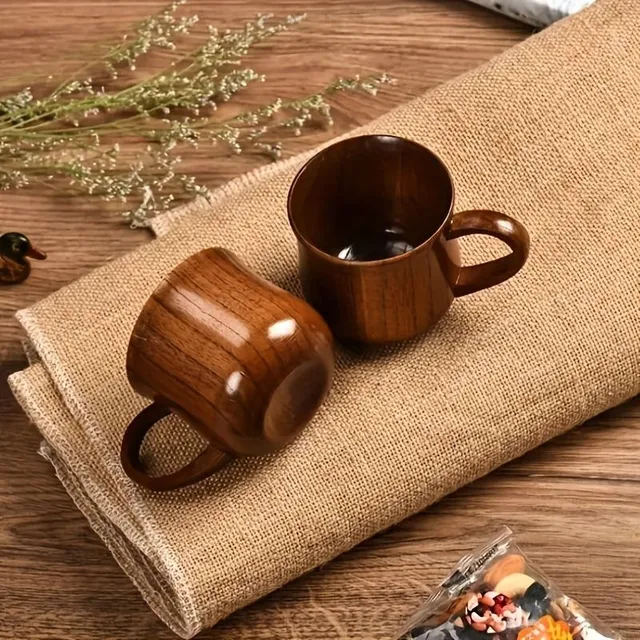 Set of 2 wooden cups