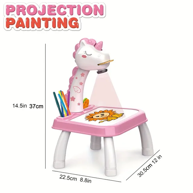 Kouzelný stolek na kreslení s projekcí jednorožce | Smazatelná zábava