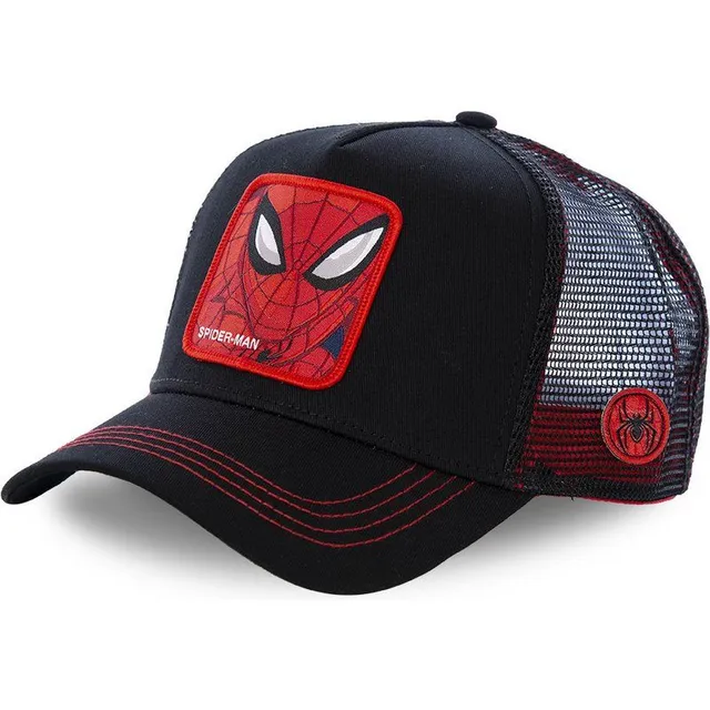 Unisex baseball cap with motifs of animated characters SPIDER BLACK