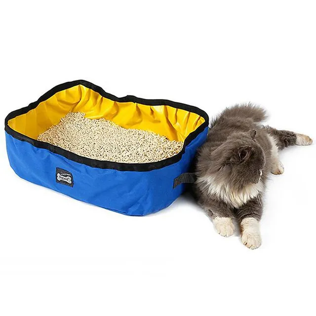 Portable cat litter tray with waterproof surface - 2 colours