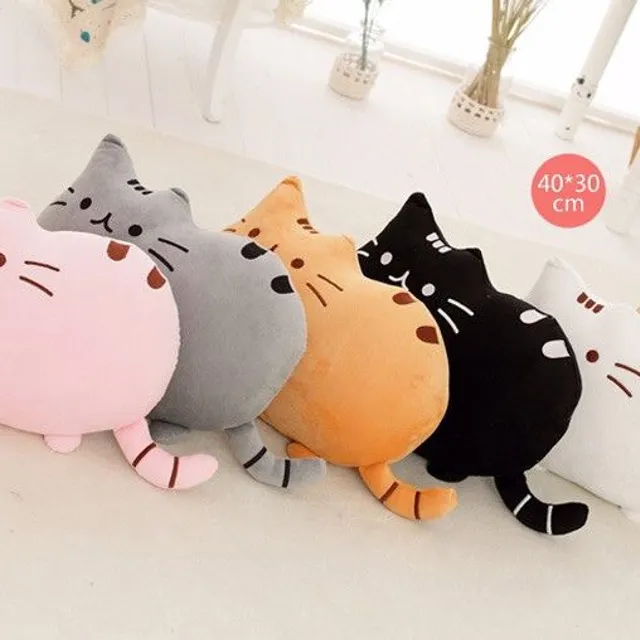 Plush cat pillow 40 cm - 5 colours