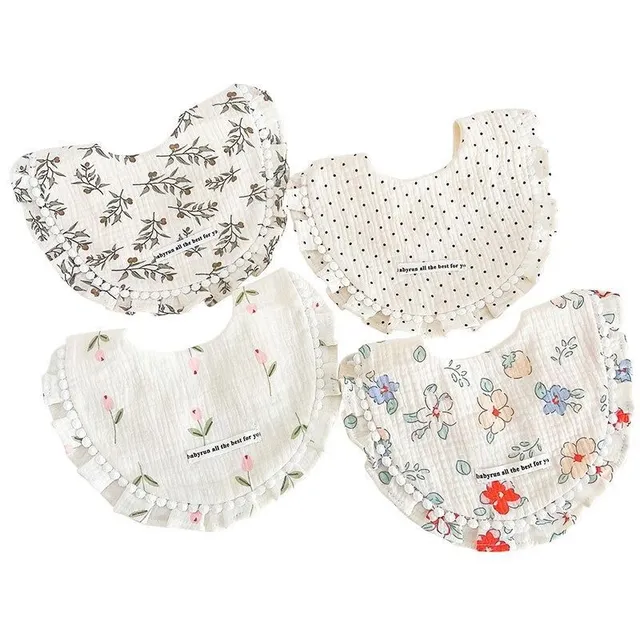 Set of classic fabric modern bibs with beautiful printing 2 pcs