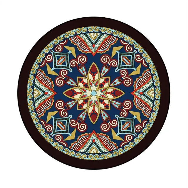 Round carpet in bohemian style