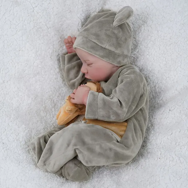 Păpușă reborn realistă Levi 50 cm, nou-născut complet din vinil, pentru copii mici, fetițe și băieți Real Doll For Toddler, Păpuși Finalizate Lavabile din Vinil