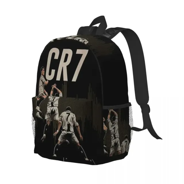 Large capacity school backpack with Cristiano Ronaldo CR7 motif for teenagers UZO