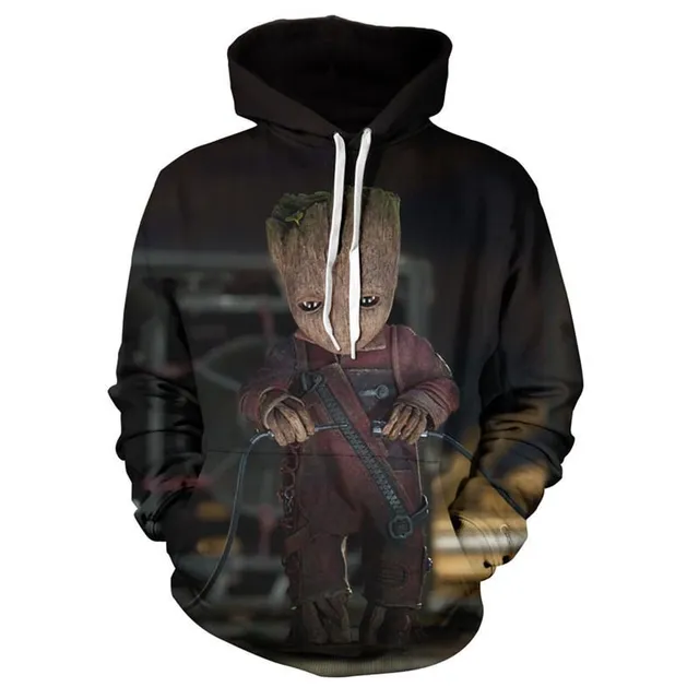 Unisex hoodie with Groot print and hood s w-1483