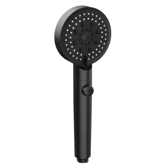 Shower head with 6 modes - black, round