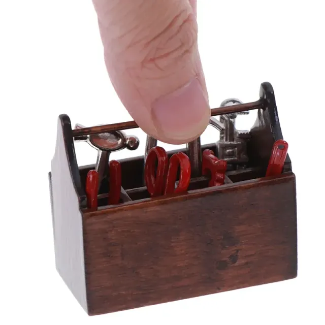 Miniatúrna sada nástrojov 1:12, ručný doplnok do domu bábik, simulácia